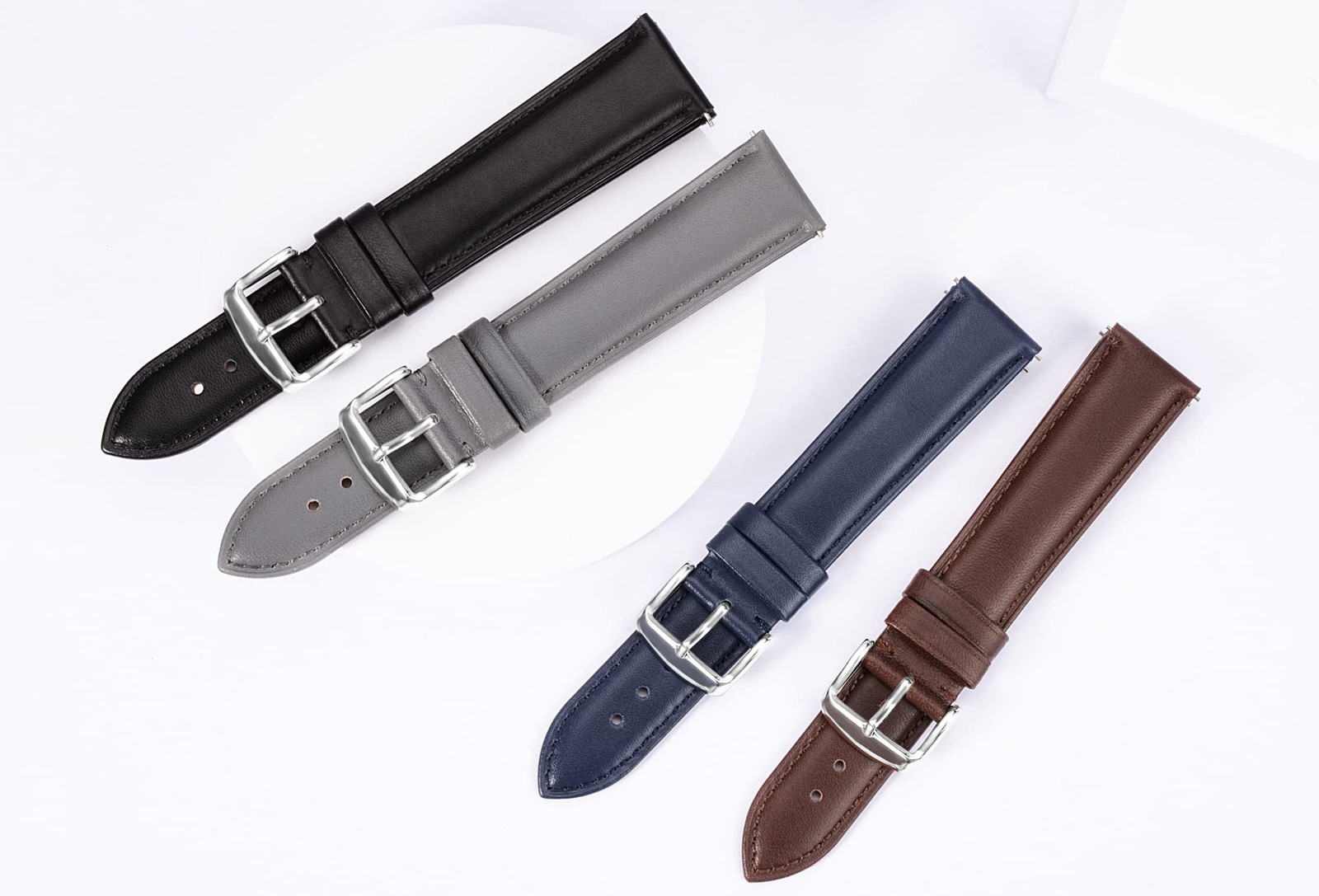 TStrap Leather Watch Band Men – Blue Quick Release Watch Strap for Women Repl…