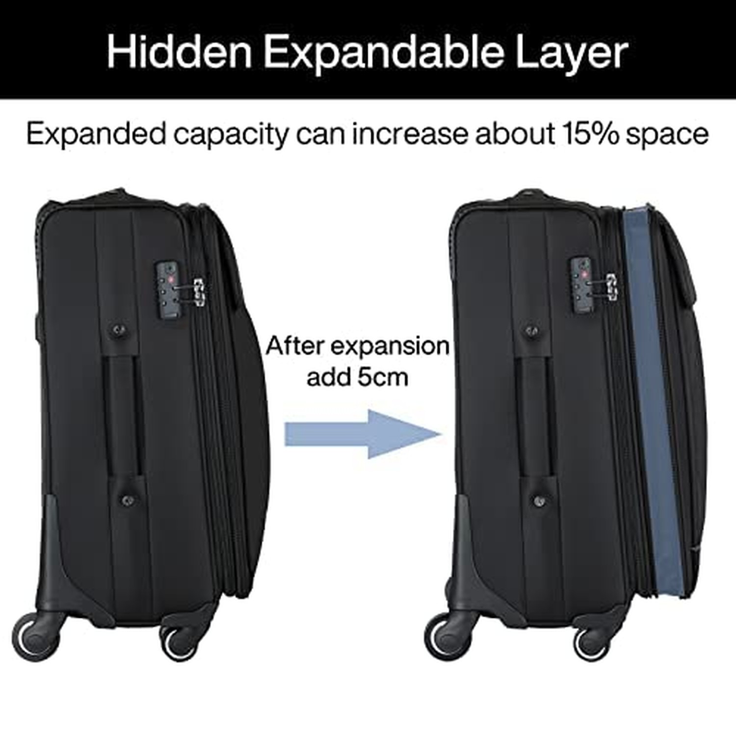 Hanke 24 Inch Expandable Luggage Large Suitcases with Wheels Softside Checked…