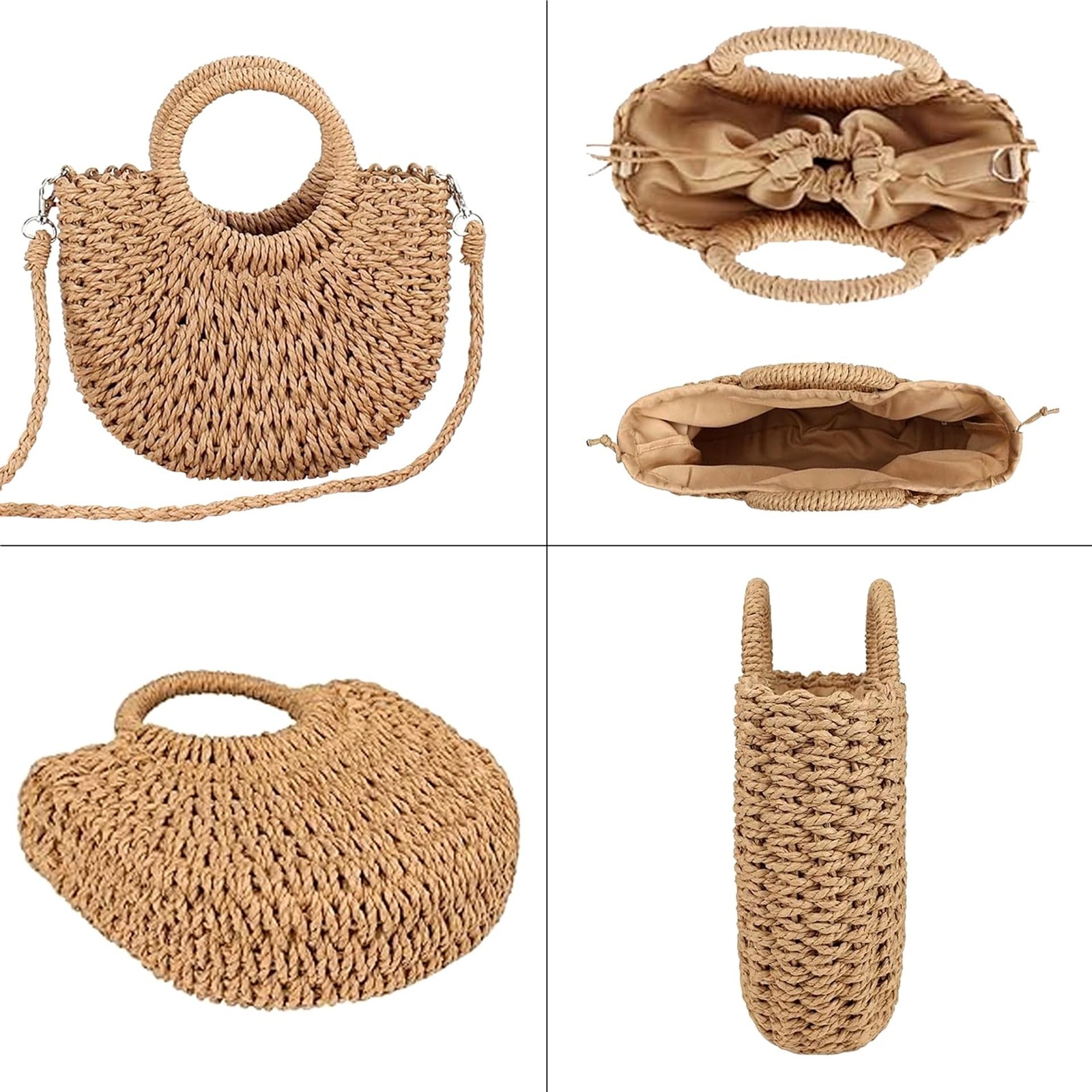 Womens Straw Beach Bag,Woven Crossbody Shoulder Bags with Strap,Top Handle St…