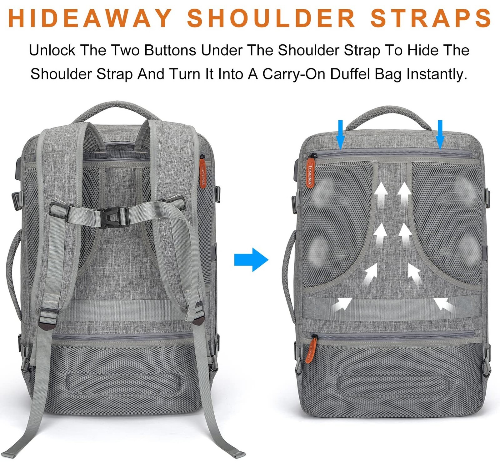 Lumesner Carry on Travel Backpacks, Extra Large 40L Flight Approved Bag for M…
