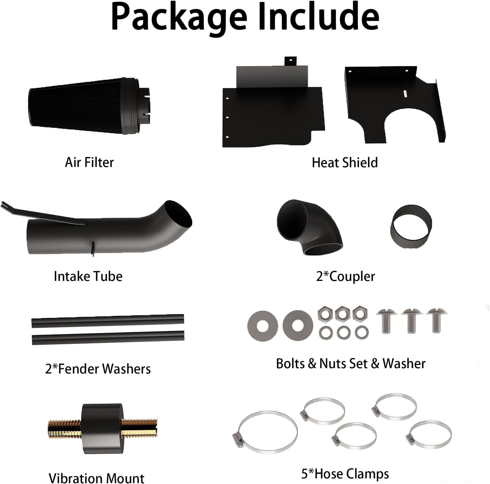 4’’ Cold Air Intake with Heat Shield Compatible with 1999-2006 GMC & Chevy V8…