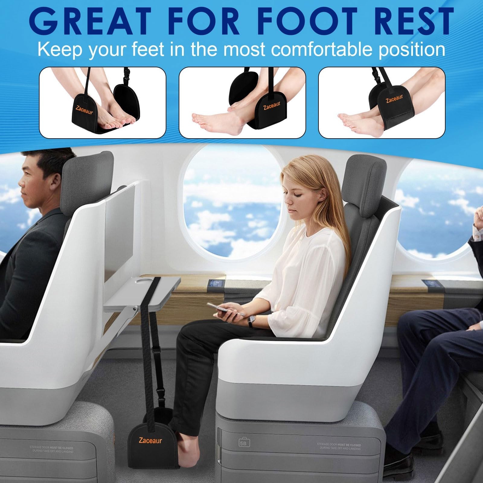 Airplane Foot Hammock – Anti Slip Foot Hammock for Plane Travel to Relax Your…