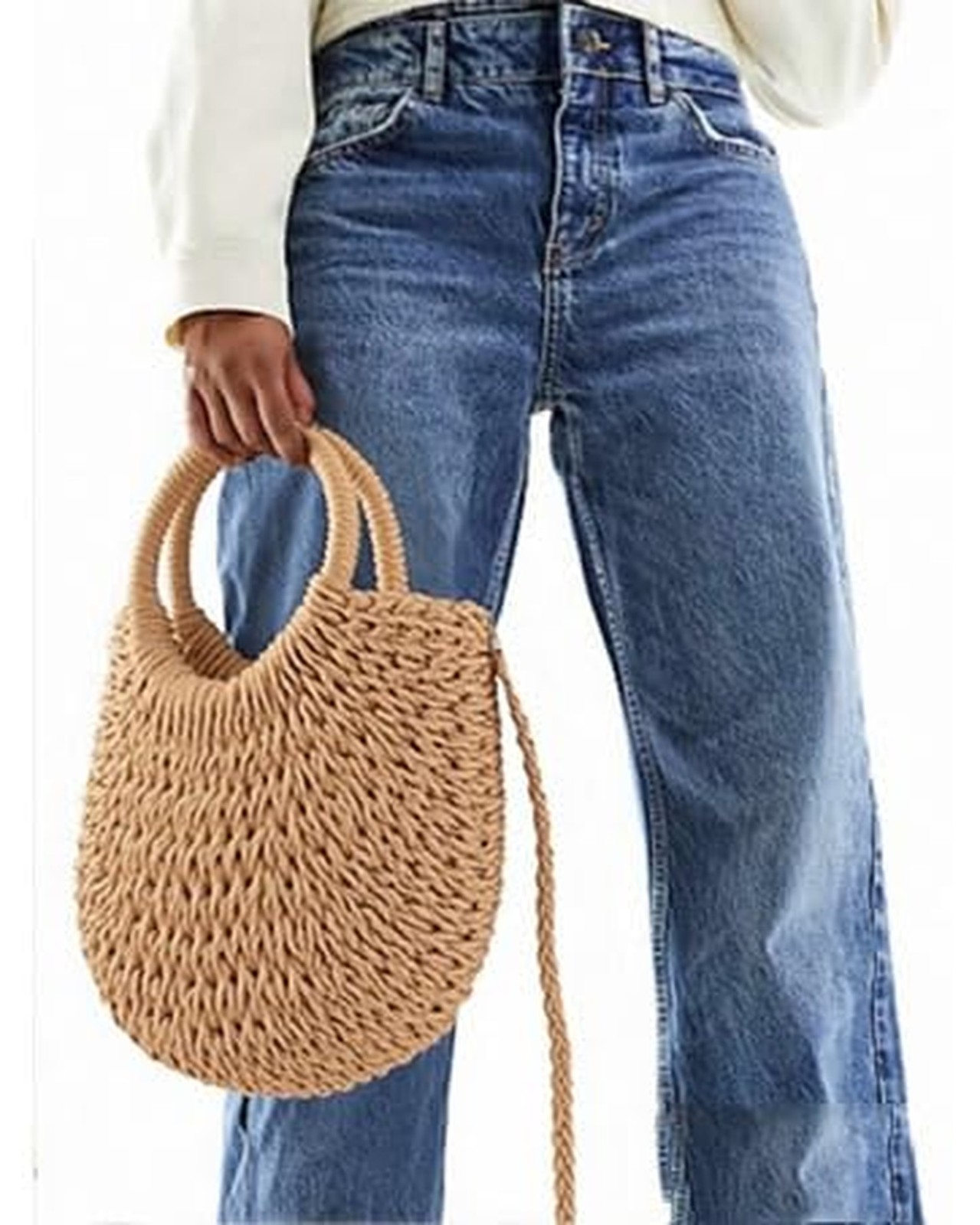 Womens Straw Beach Bag,Woven Crossbody Shoulder Bags with Strap,Top Handle St…