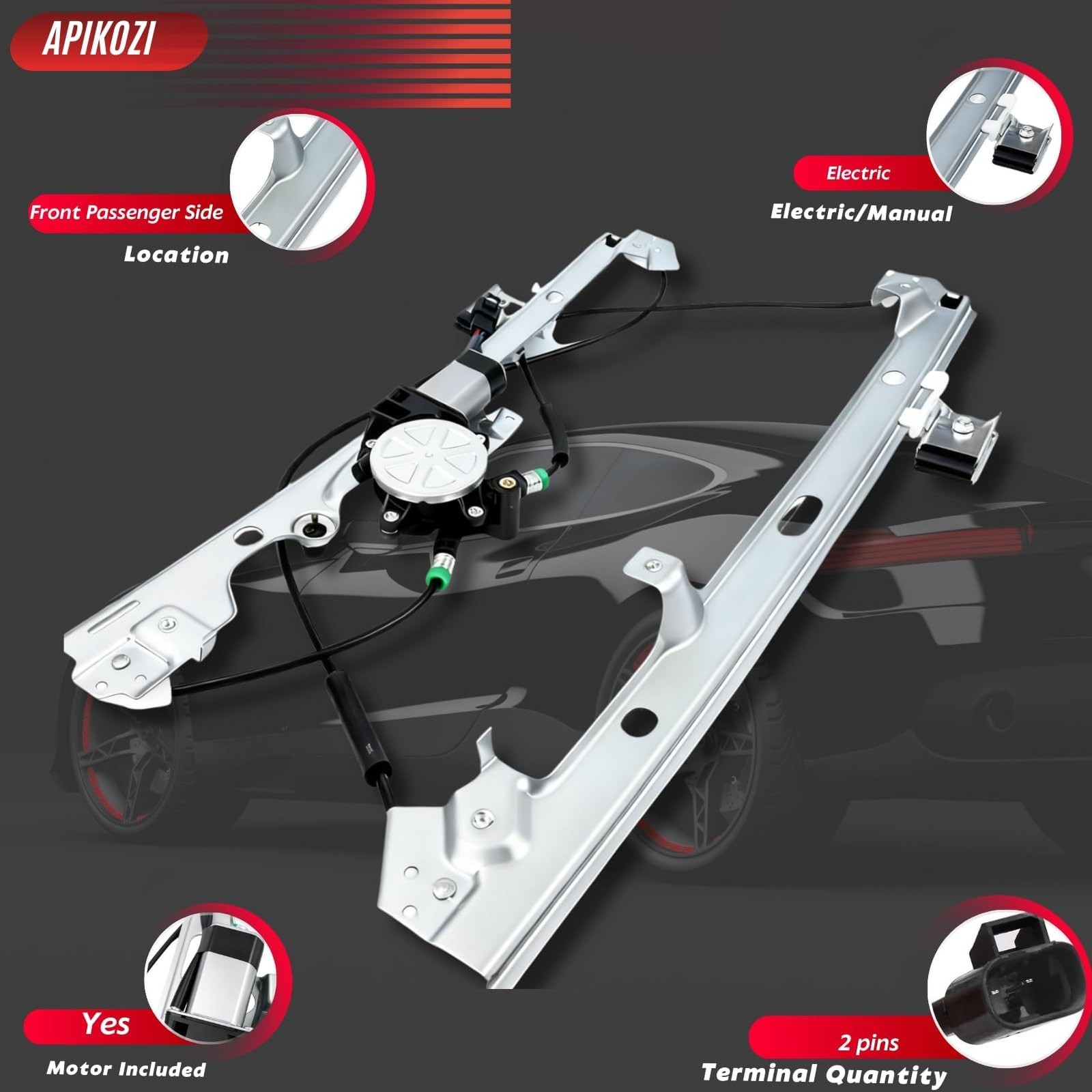 741-644 Front Left Driver Side Power Window Regulator & Motor Assembly fit fo…