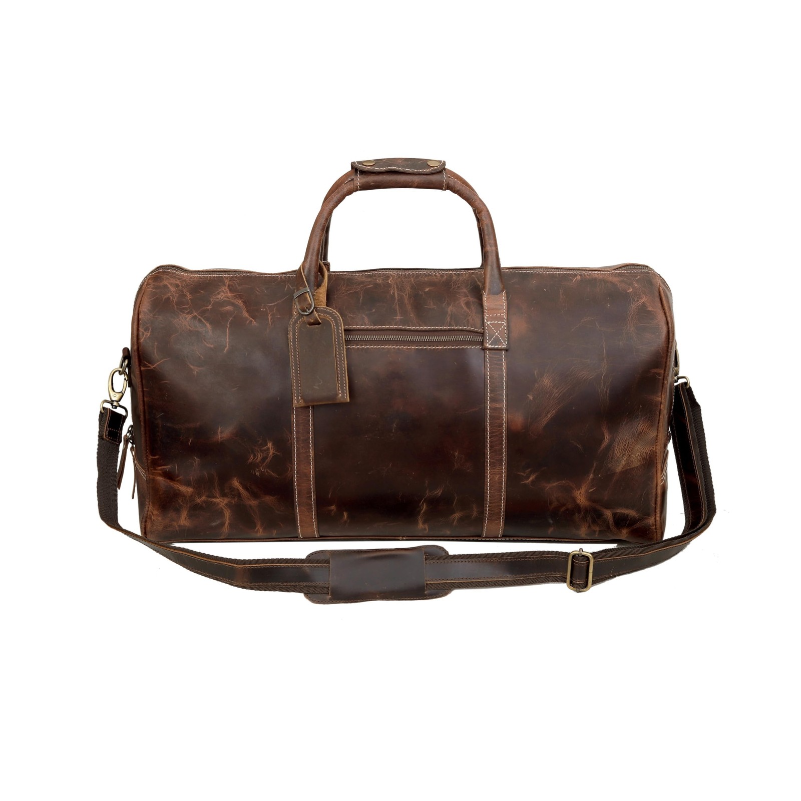 Leather 24 Inch Duffle Bag for Men and Women Large Carry On Luggage Weekender…
