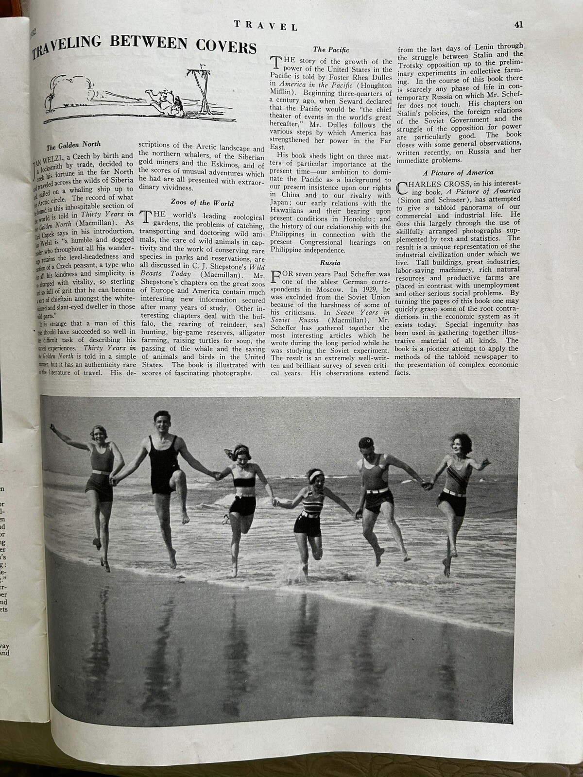 1932 July TRAVEL MAGAZINE Trails In Minnesota Soviet Cathedral Goethe Windjammer