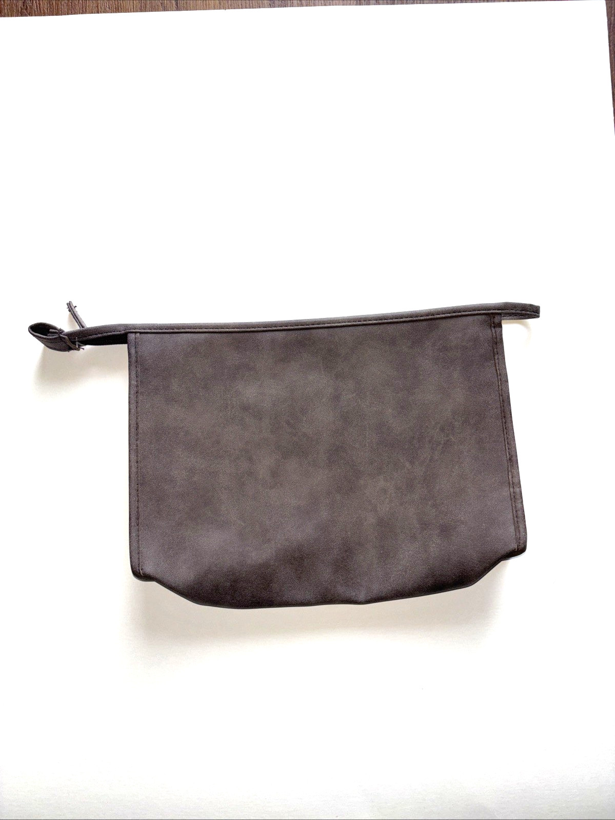 Gainsborough Large Toiletry Clutch Cosmetic Bag Taupe/Brown Zipper 12” Wide