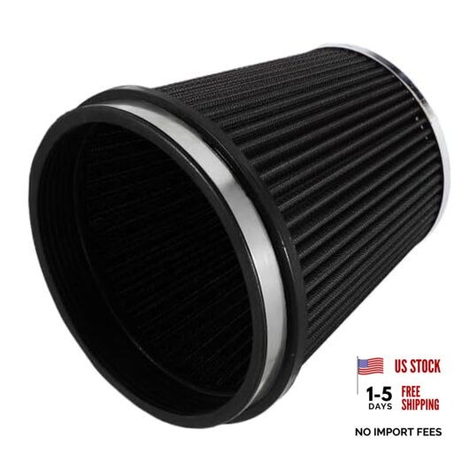 6″ Inlet Cold Air Intake Filter Cone Replacement Performance Black (6″ Tall)