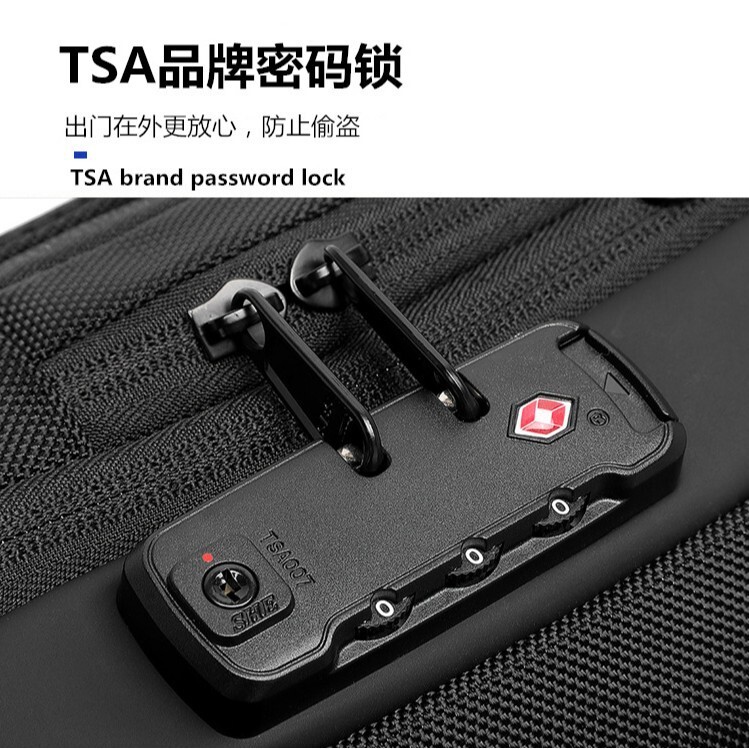 Crossbody bag Men’s shoulder bag TSA combination lock Anti-theft breast bag