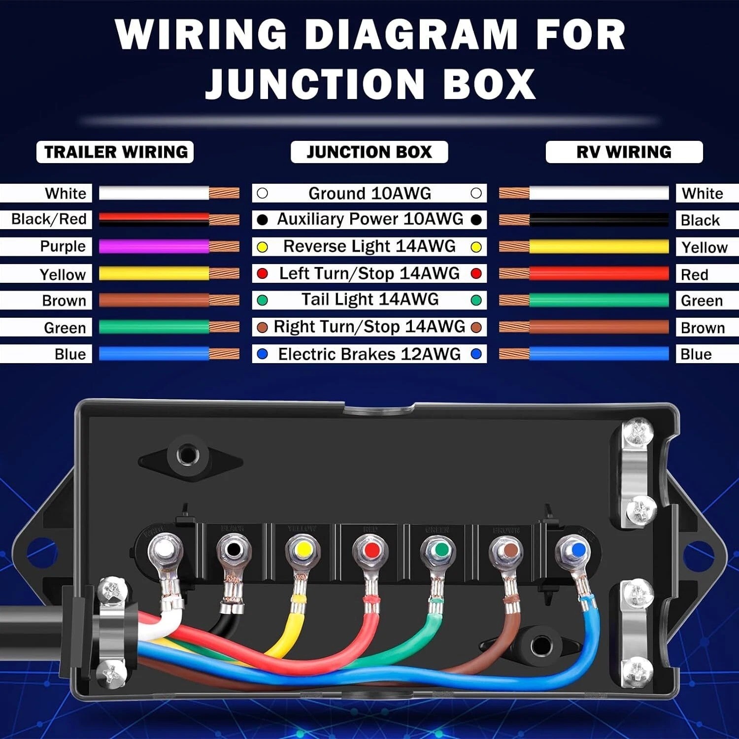 7 Way Trailer Wiring Harness Kit 8 Ft Trailer Cord With 7 Pin Trailer P