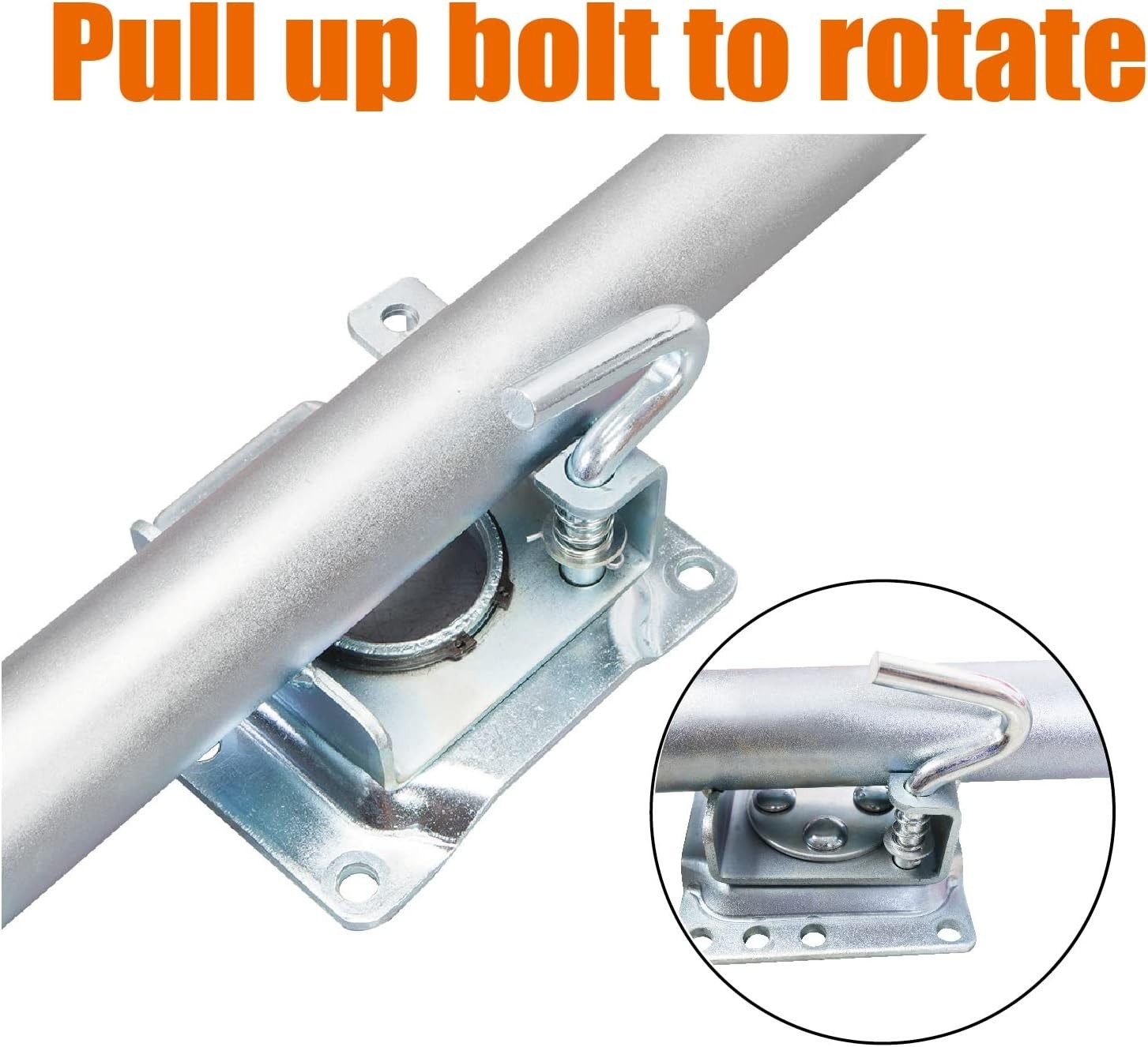 Boat Trailer Jack with 6-Inch Single Wheel,1000 Lbs Capacity Swing-Back Bolt-On