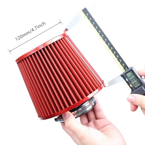 Fiber 3″ Cold Air Intake Filter (RED, 3inch”76mm) 4