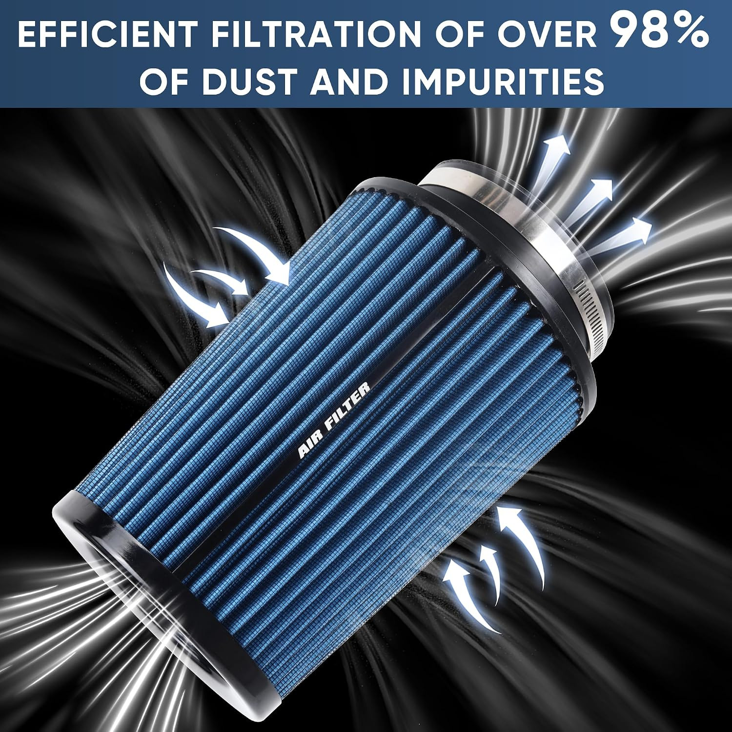 3 3.5 4 Inch Cold Air Intake Filter 76Mm 89Mm 101Mm High Performance Washable 3