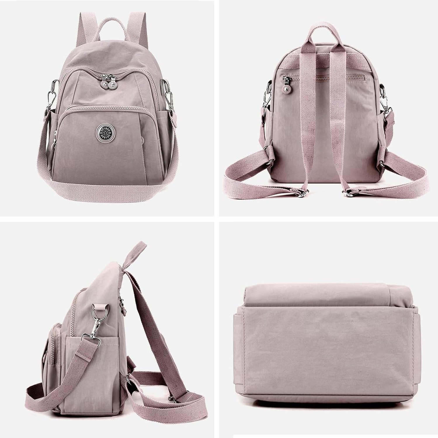 Casual Simple Mini Backpack 11.8 Inch Stylish Durable Nylon Lightweight Trave…