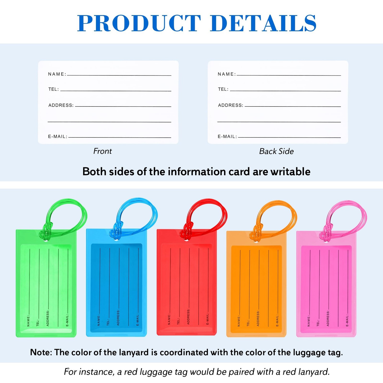 20 Pack Luggage Tags for Suitcases, Airplane Travel Essentials | Internationa…