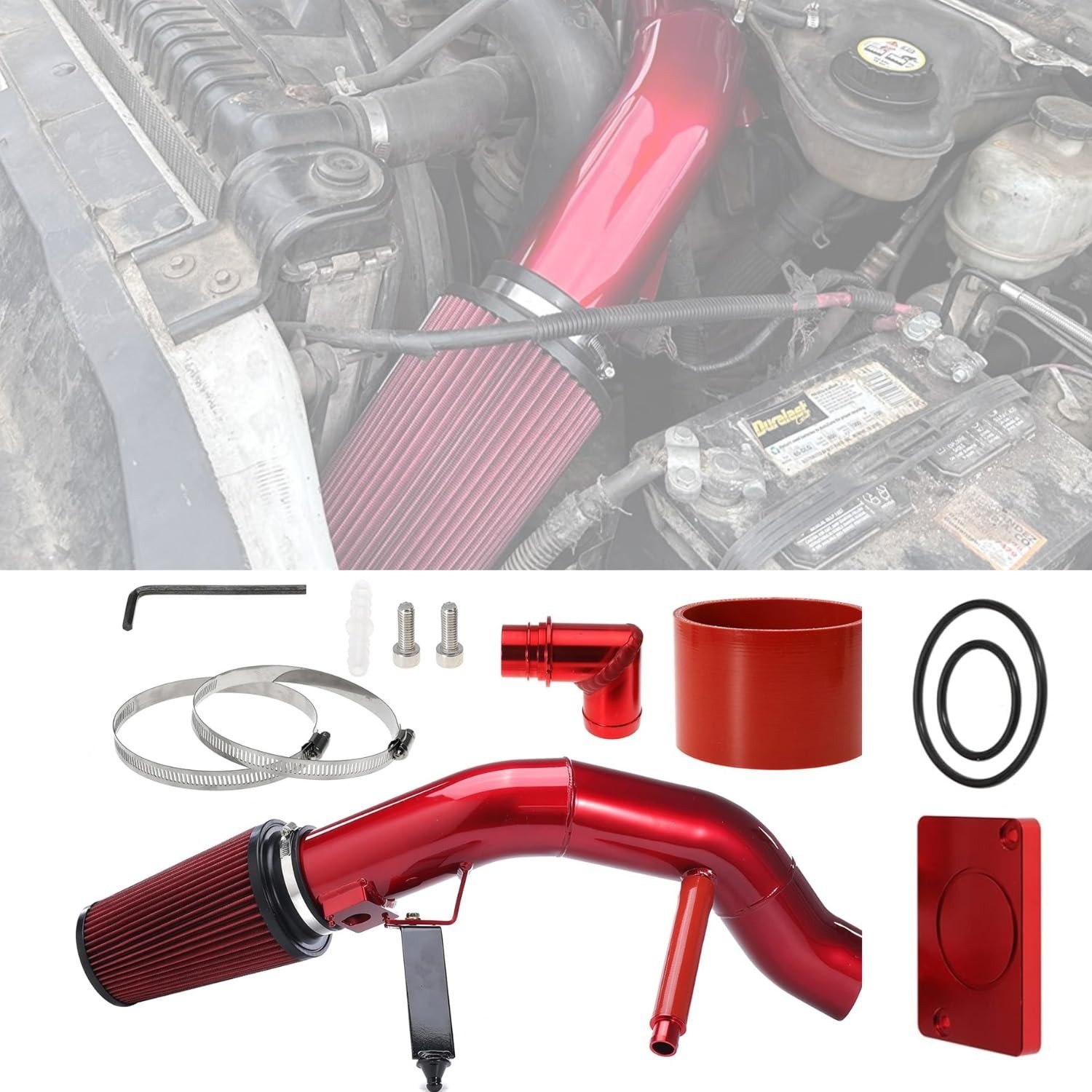 4 Inch 6.0 Cold Air Intake Kit For Ford F250 F350 F450 Excursion 2003 2004 20…
