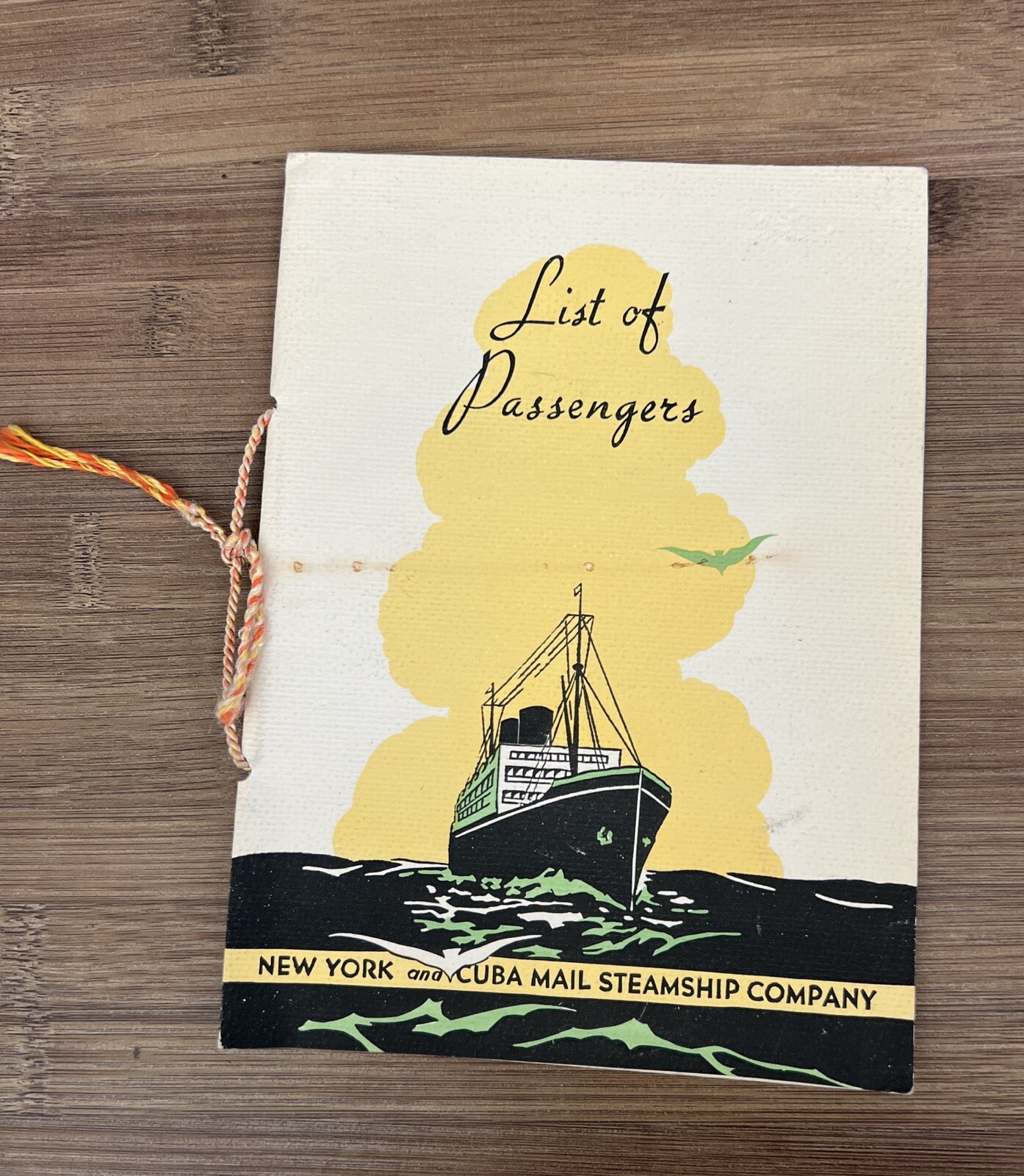 Oriente Turbo-Electric Liner List Of Passengers Book 1936 Havana To New York VTG