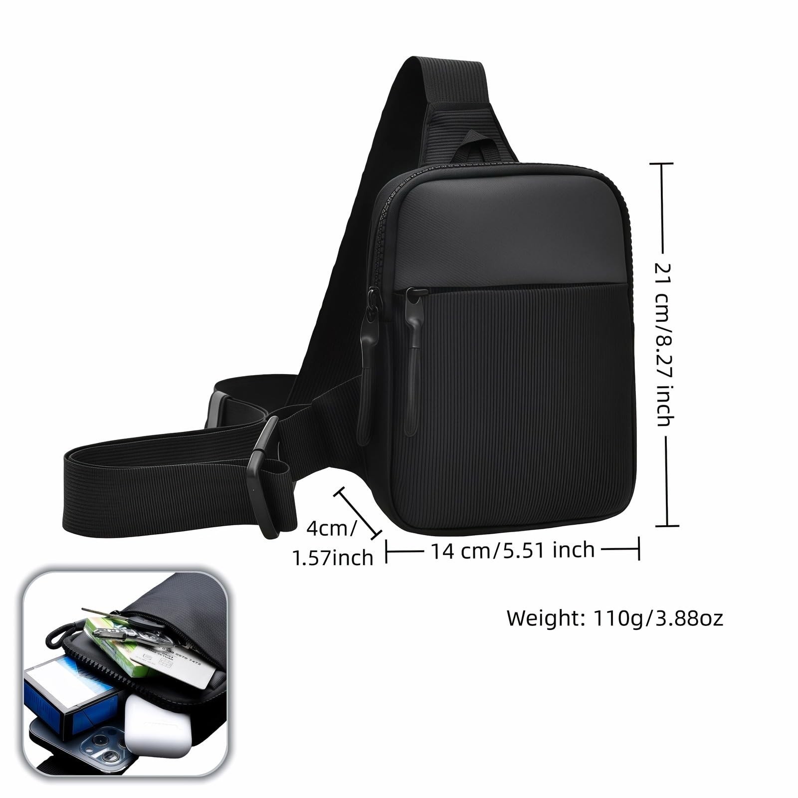 Lightweight Water-Resistant Crossbody Bag, Multi-Pocket Organizer for Phone, …