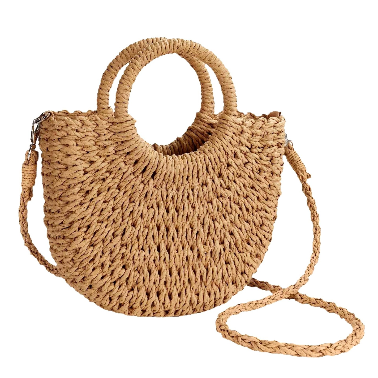 Womens Straw Beach Bag,Woven Crossbody Shoulder Bags with Strap,Top Handle St…
