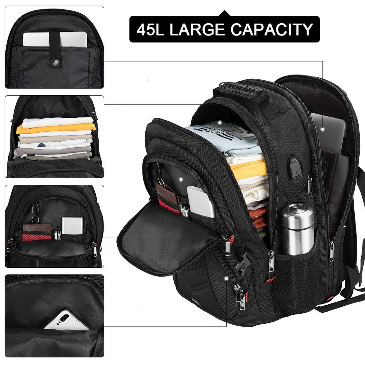 NEWHEY Laptop Backpack 17 Inch Business Travel Backpacks for Men Women Extra …