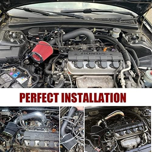 2.5-Inch Cold Air Intake System Kit + Filter Compatible for Honda Civic DX/LX/EX