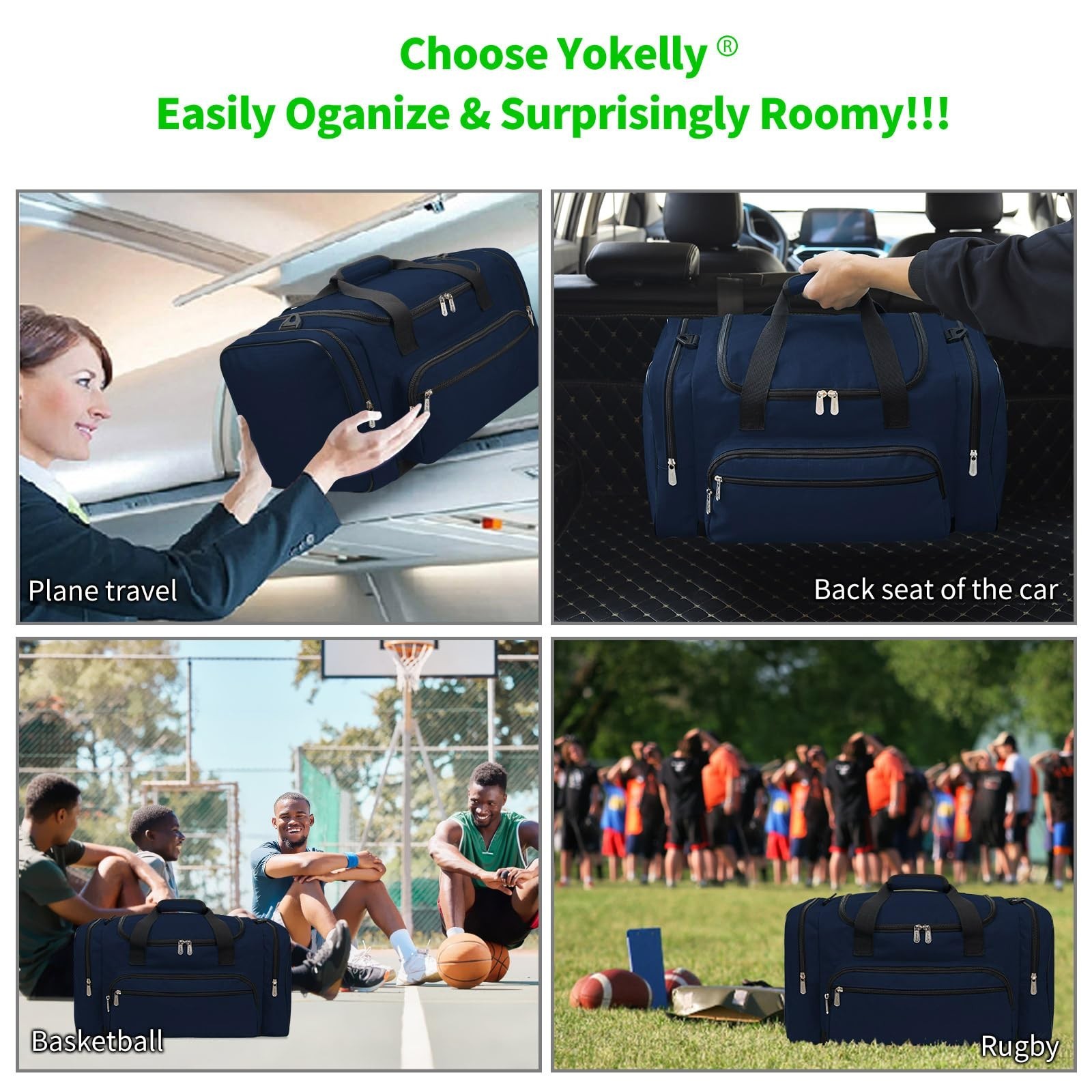 Sports Duffel Bag 26 Inch Travel Gym Duffle – Navy Blue 26 inch – 1.0