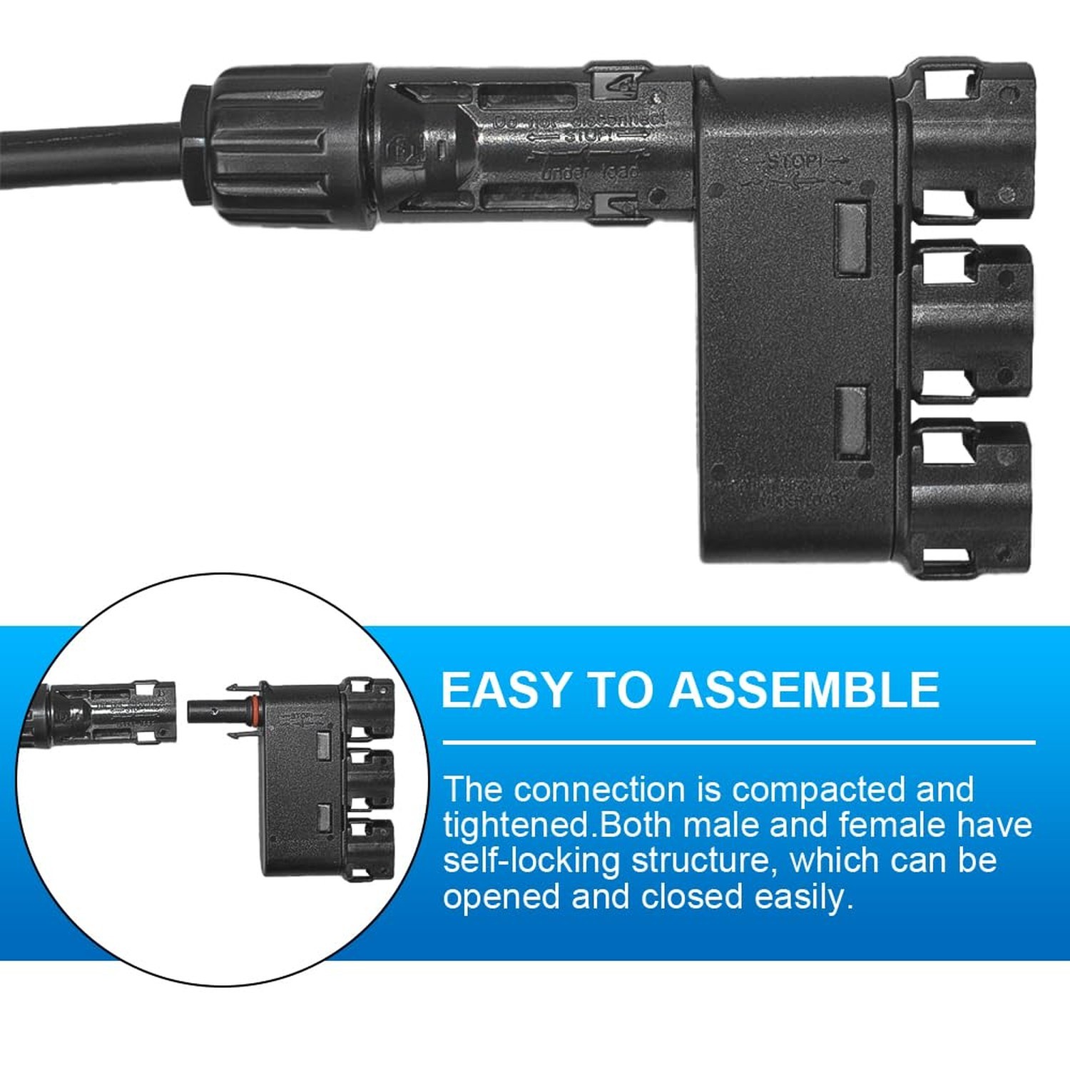 Solar Branch Connector 50A,DC1500V IP68 Waterproof 3 to 1 Y Connectors for Pa…