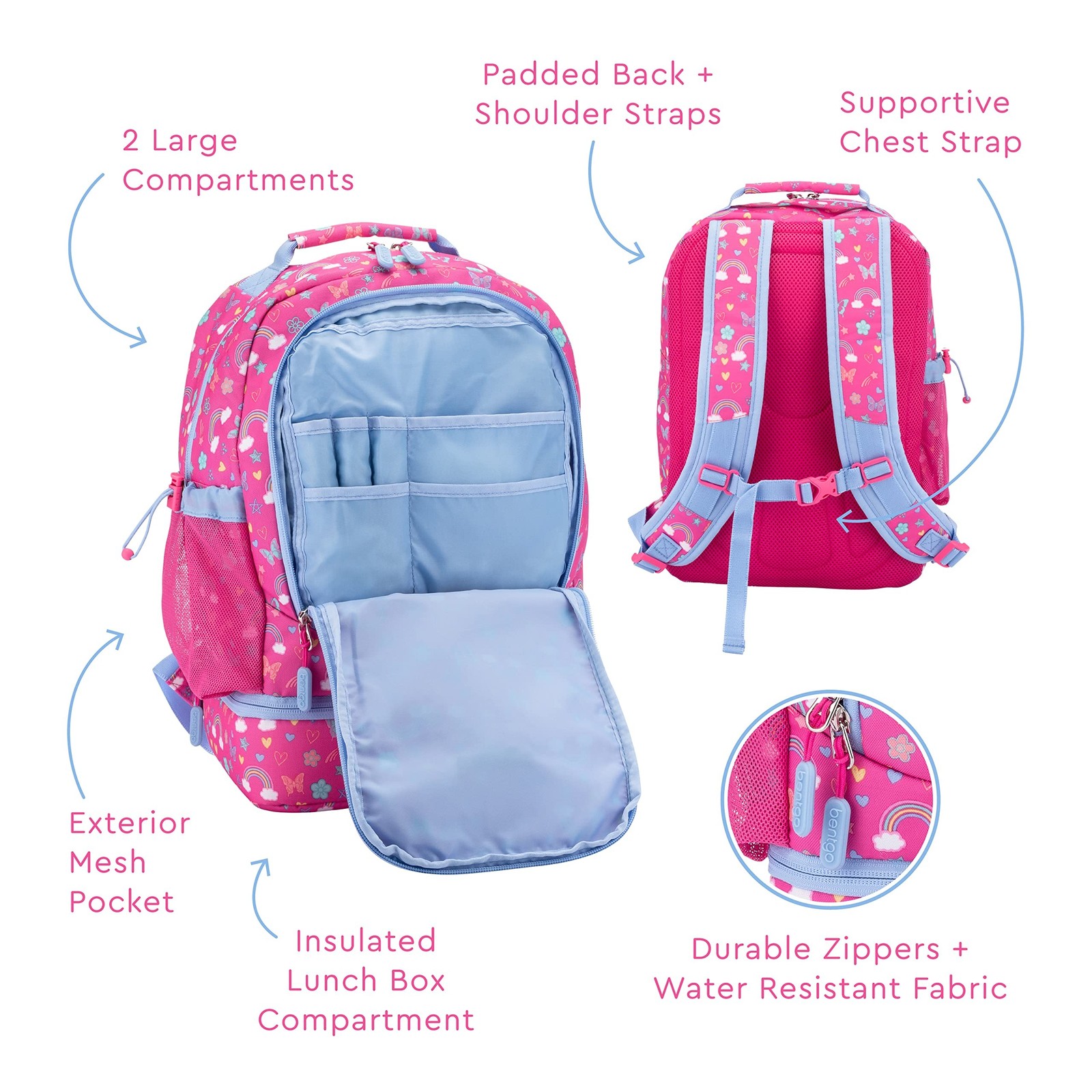 Bentgo 2-in-1 Backpack & Insulated Lunch Bag Set With Kids Prints Lunch Box (…