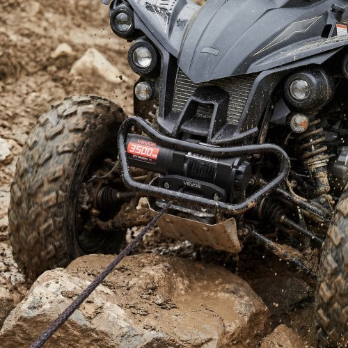 3500 lbs Electric Winch, 12V DC ATV/UTV Winch with ?&brvbar;0.21 in x 32.8 ft Sy