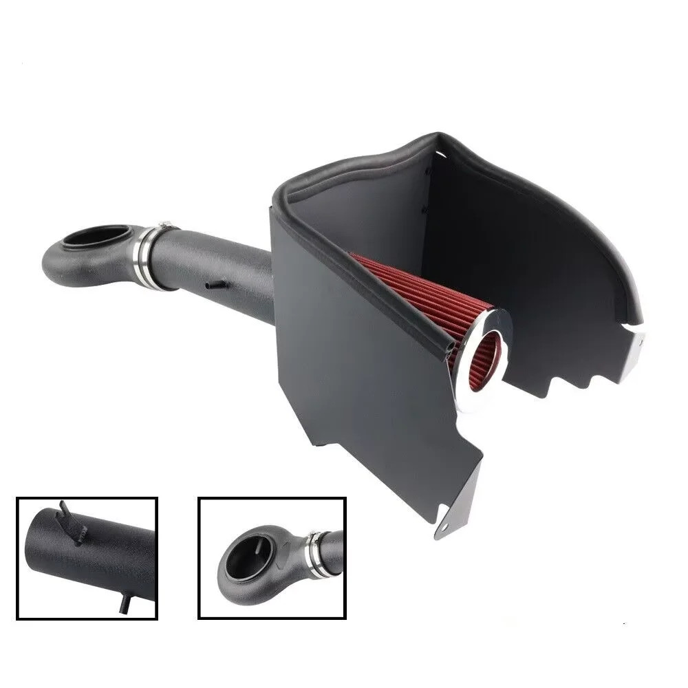 304 Aluminum Red Filter+Pipe+Heat Shield for Cold Air Intake & Filter Kit
