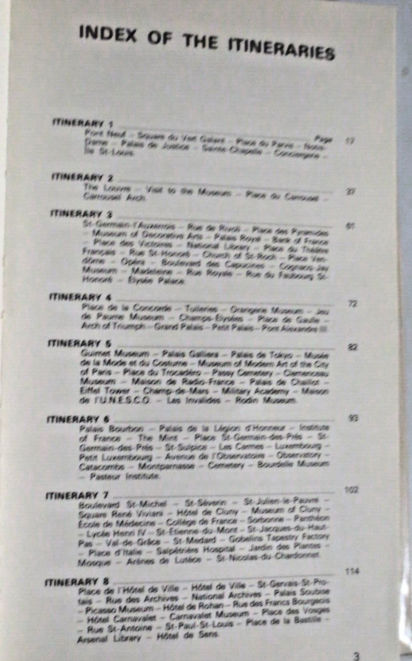 BONECHI COMPLETE GUIDE FOR VISITING PARIS PAPERBACK 156 PGS 8 X 4.5 INCHES 1986