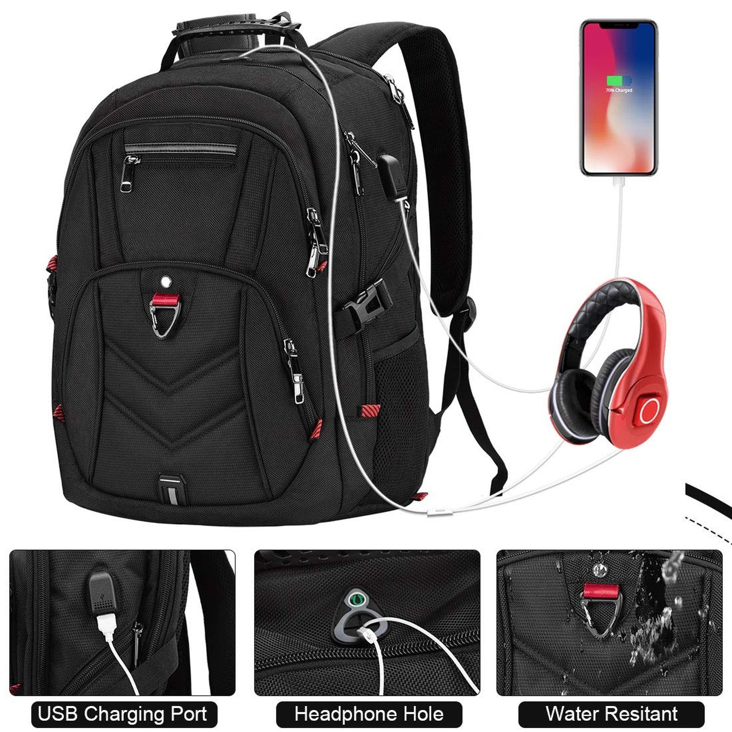 NEWHEY Laptop Backpack 17 Inch Business Travel Backpacks for Men Women Extra …