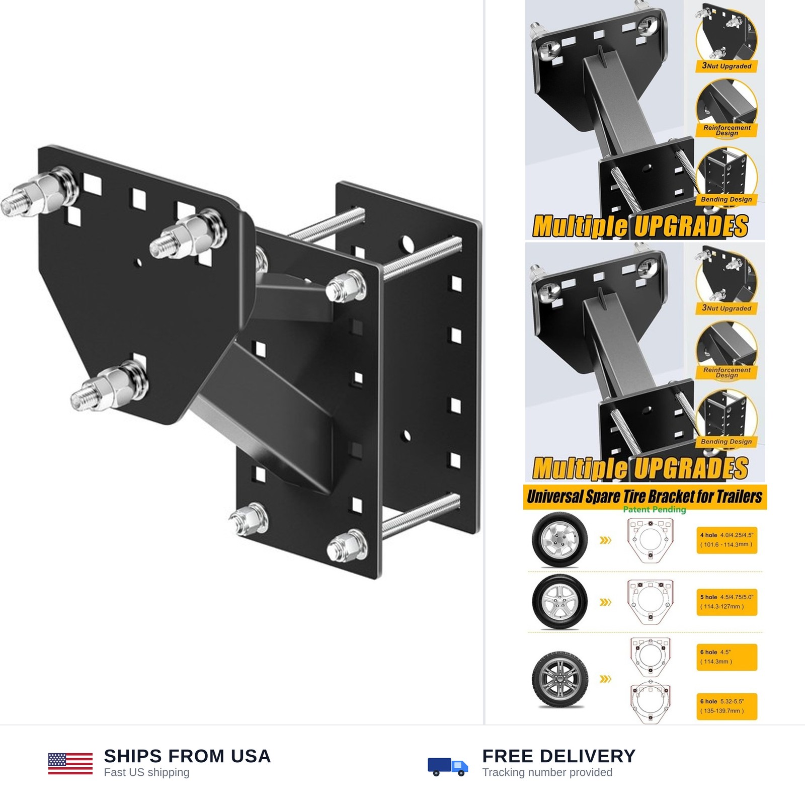 Trailer Spare Tire Mount,RV Spare Tire Carrier,Boat Trailer Spare Tire Mount,…