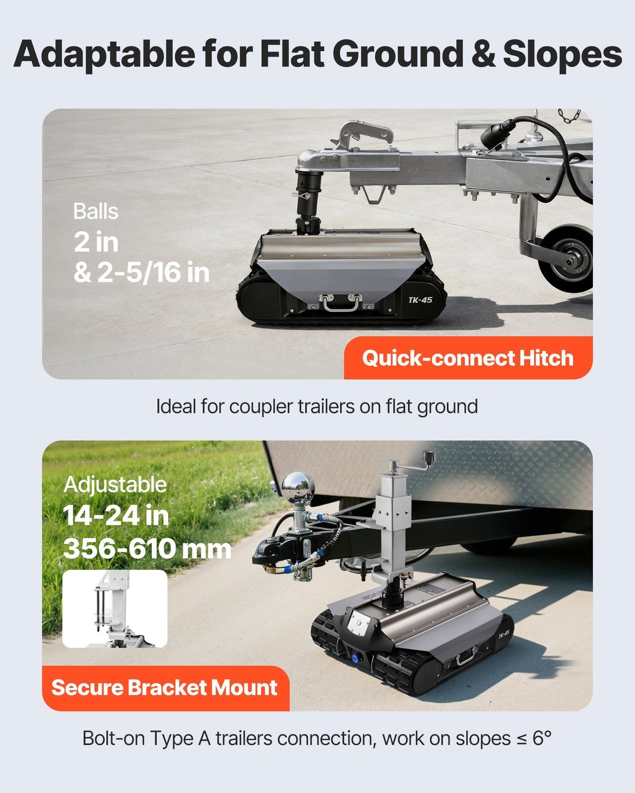 Electric Camper Trolley Kit: 9000lb Max Tow, 328ft Wireless, Flat Bracket Fit