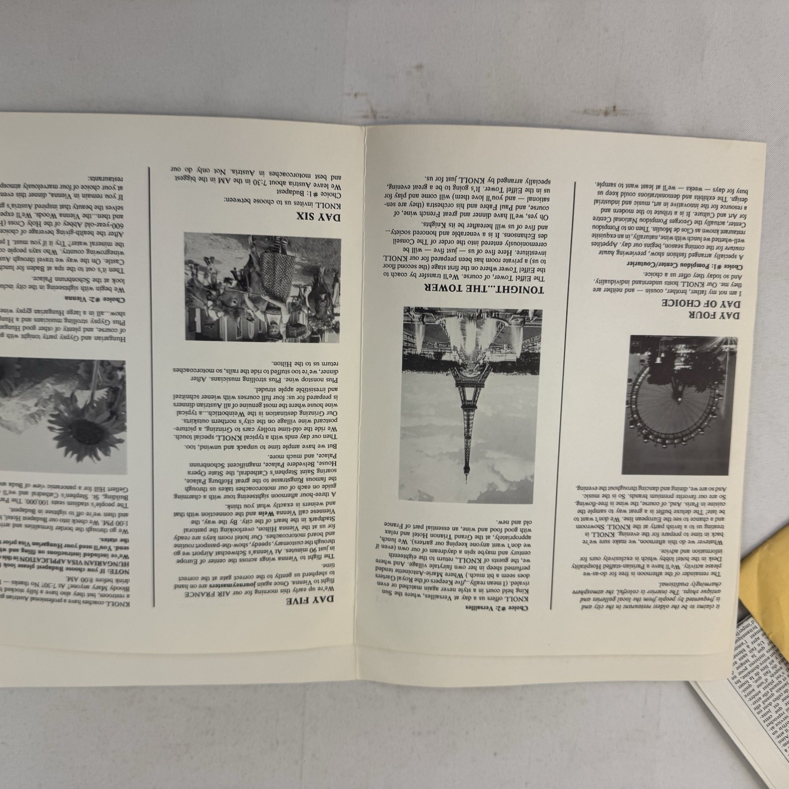 1979 Knollworld “Tale of Three Cities” Winners Travel Kit Paris Vienna Brochures