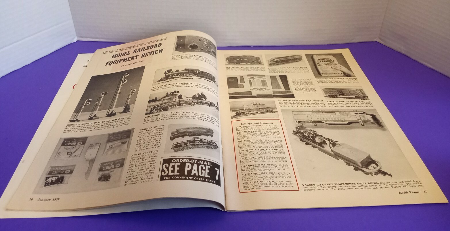 MODEL TRAINS MAGAZINE All Ages Gauges 1957 how to make trees track plans book