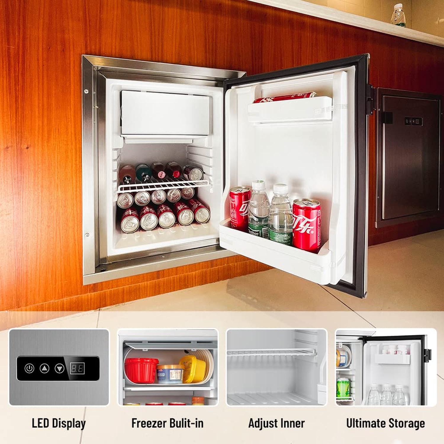 CIGREEN 12 Volt RV Refrigerator Built-in Fridge Compressor Refrigerator Mini …