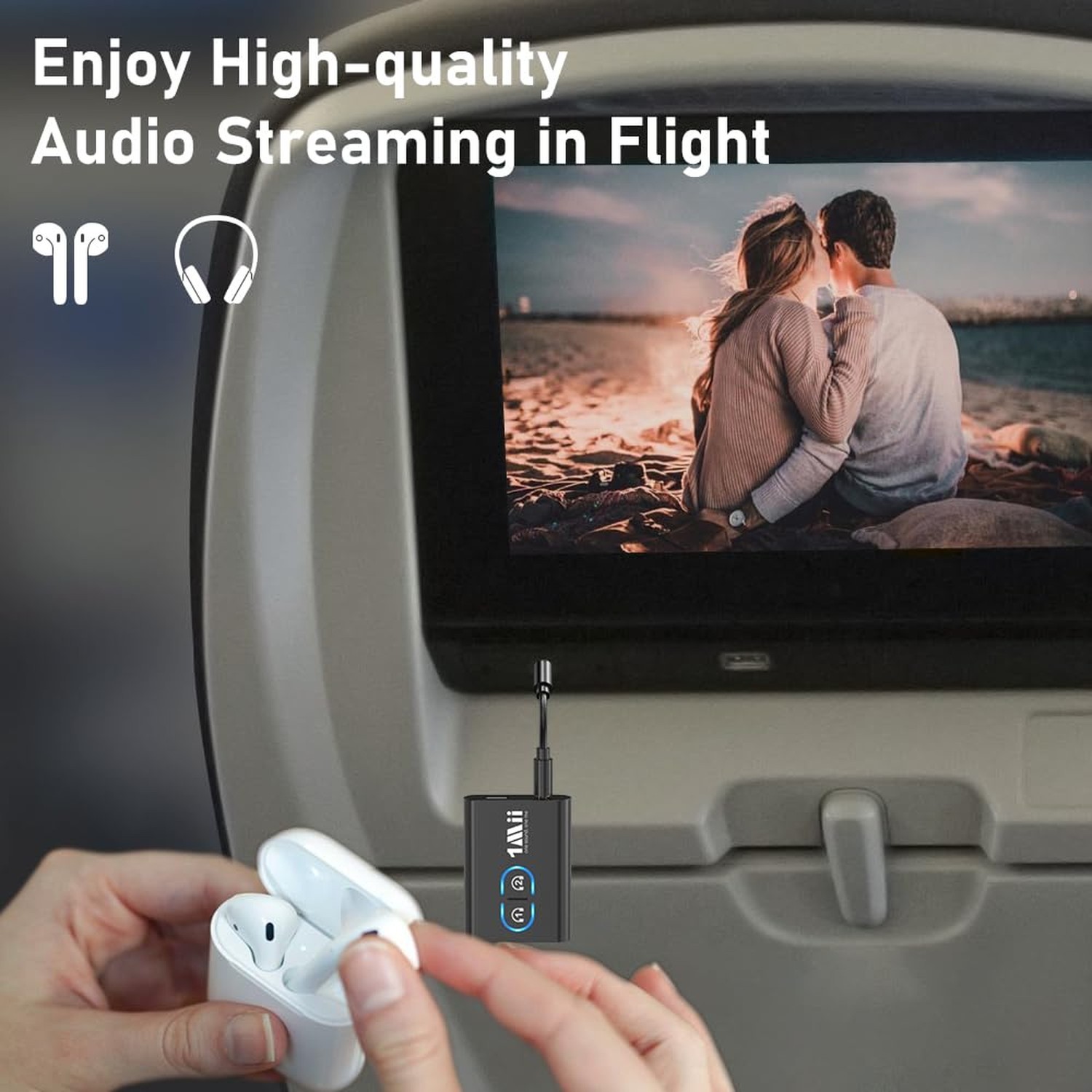 1Mii Bluetooth 5.3 Transmitter Receiver for TV to Wireless Headphones, Dual L…