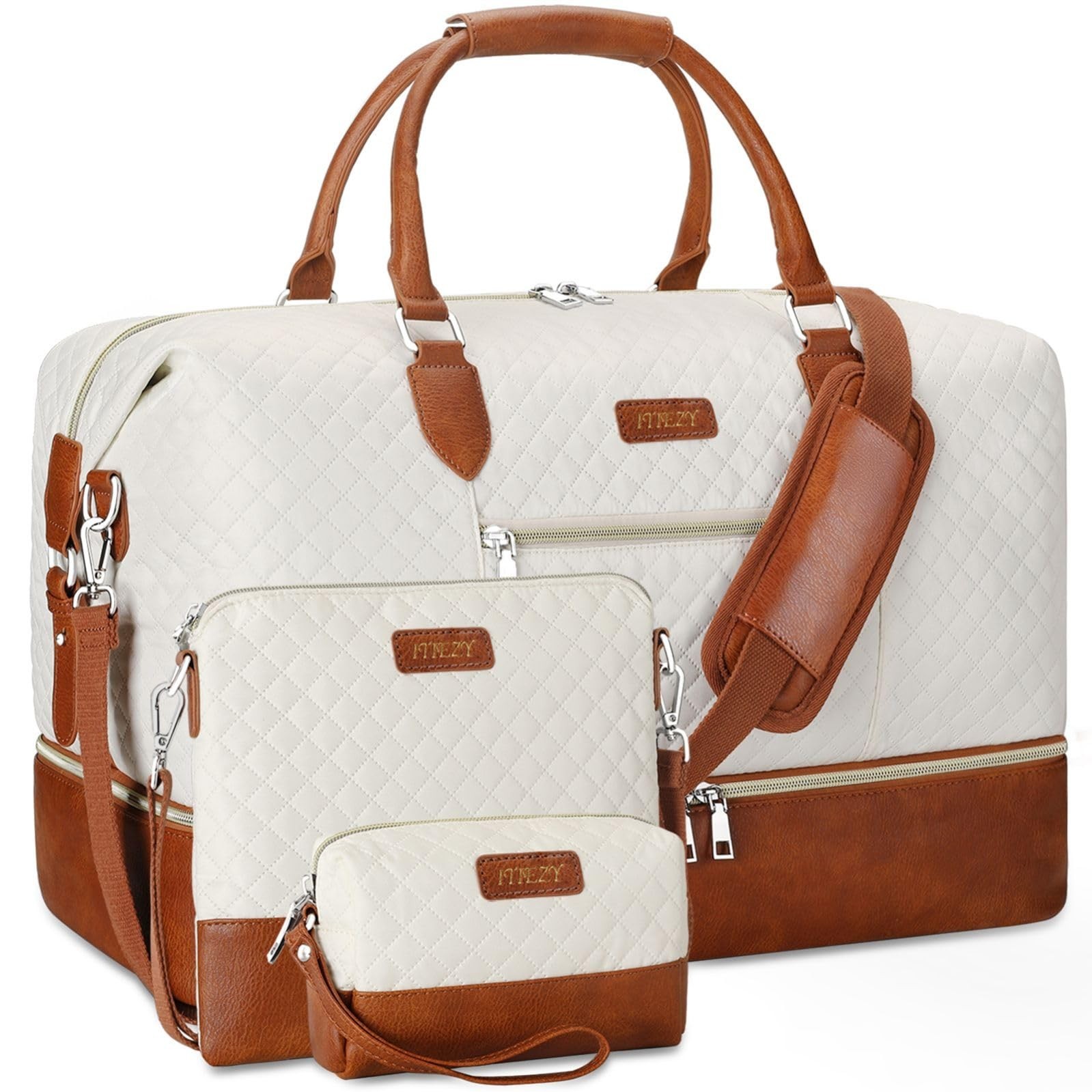 Weekender Bag for Women, Travel Duffel Bag Carry On Overnight Bag with Shoe C…