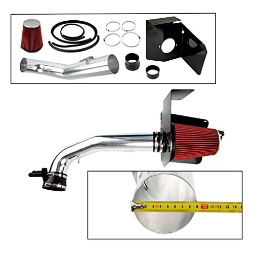Air Intake Kit, Cold Air Intake System Kits + Filter Aluminum Compatible with