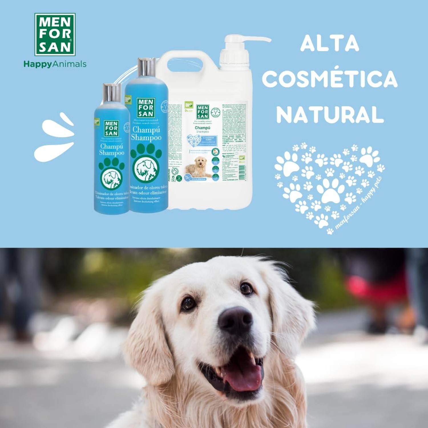 MENFORSAN Odor Eliminator 100% Natural Vegan-Friendly Shampoo for Dogs 10.15 …