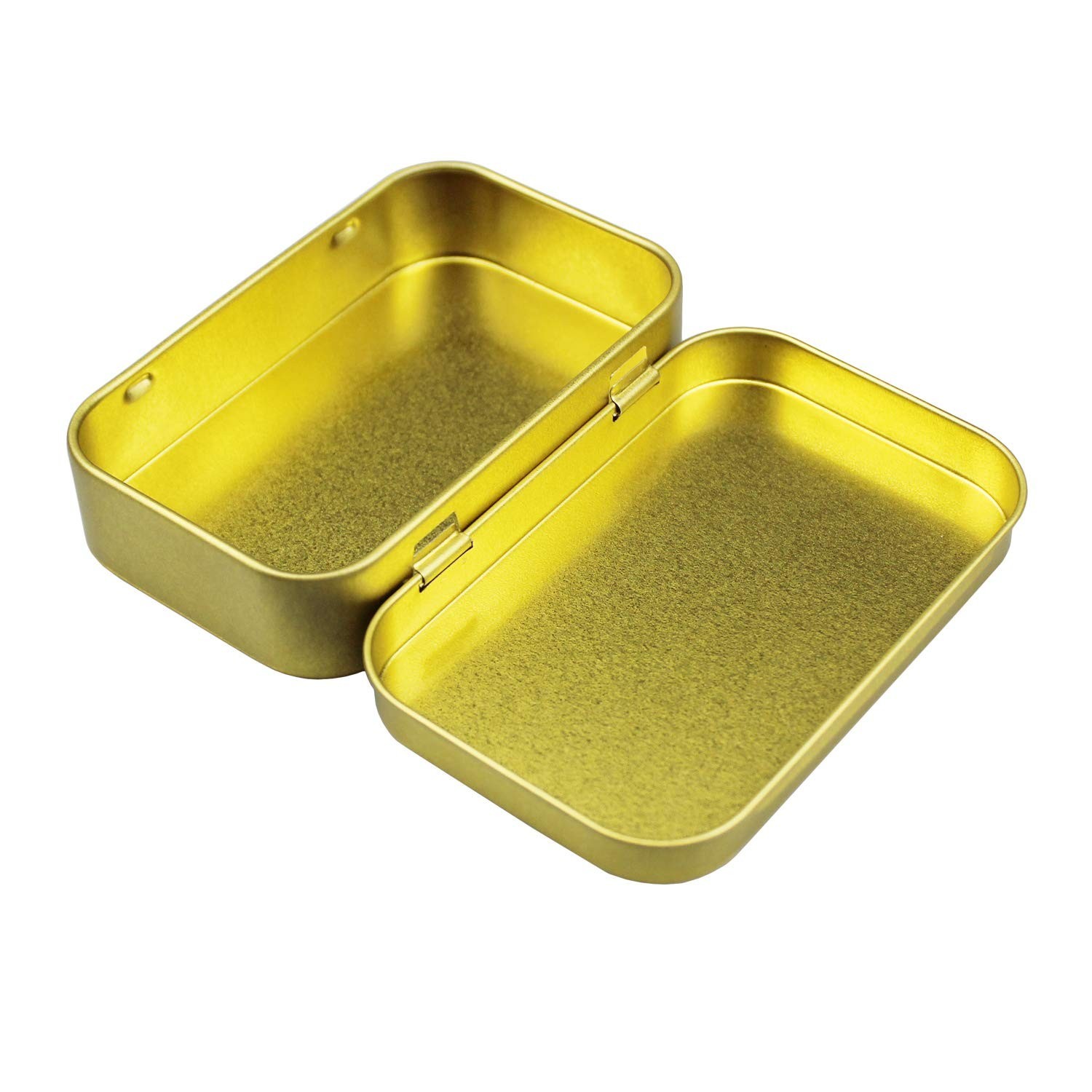 20 Pieces Rectangular Metal Empty Hinged Tins Containers Basic Necessities Ho…