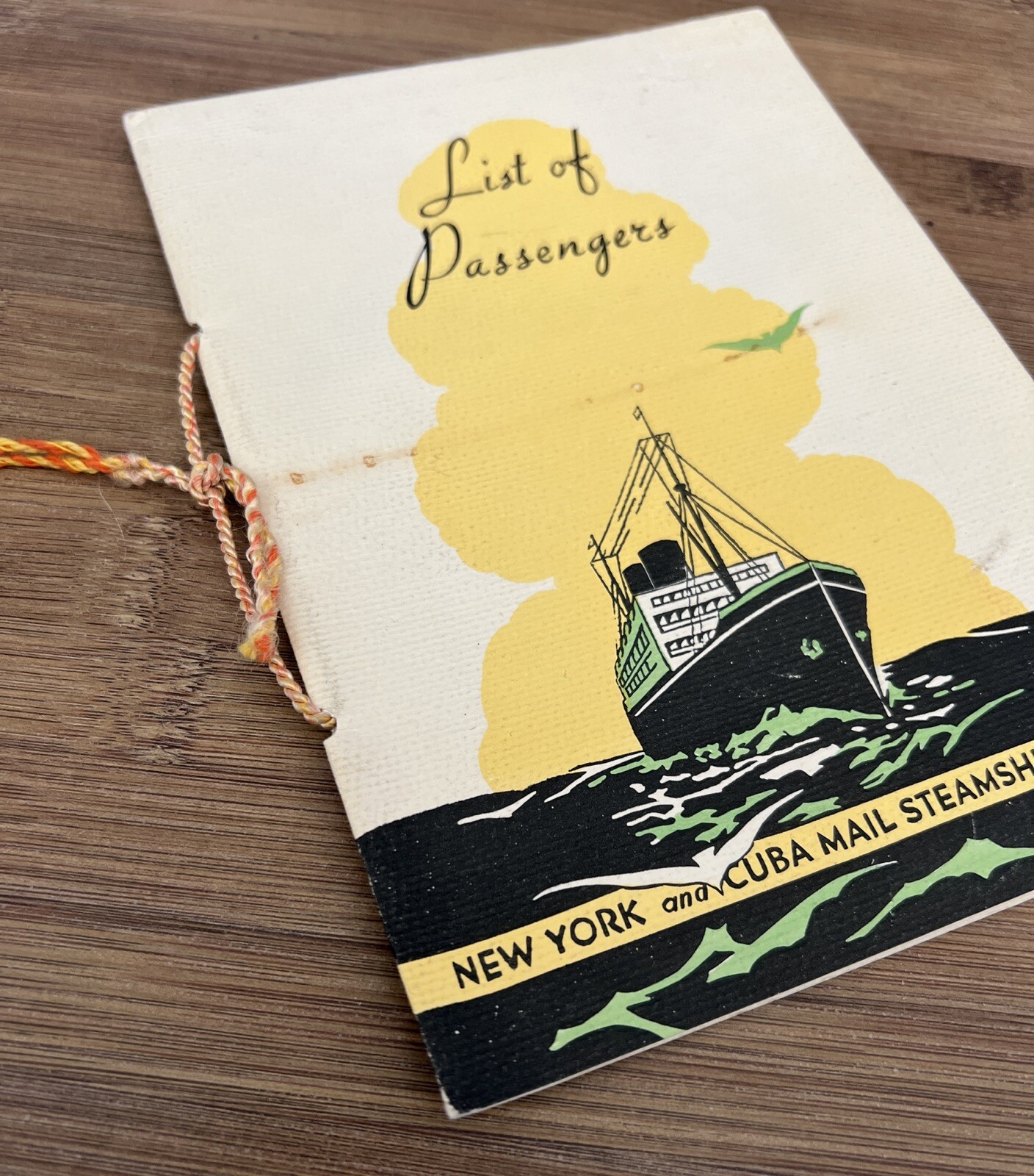 Oriente Turbo-Electric Liner List Of Passengers Book 1936 Havana To New York VTG
