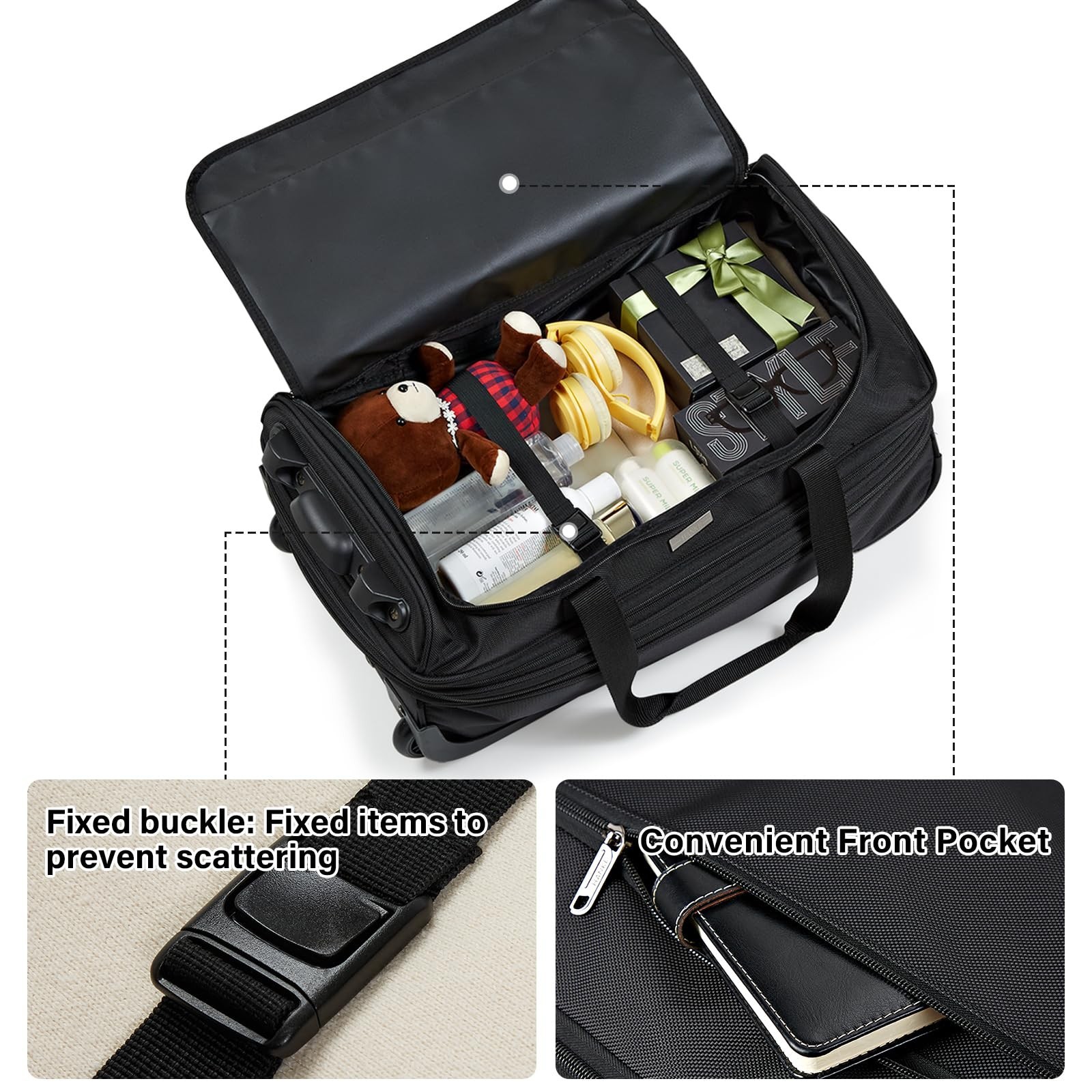 Hanke Expandable Carry On Luggage Suitcases with Wheels Foldable Duffle Bag f…
