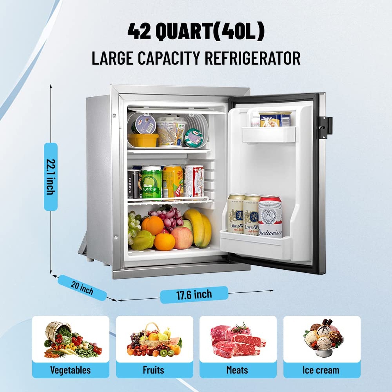 CIGREEN 12 Volt RV Refrigerator Built-in Fridge Compressor Refrigerator Mini …