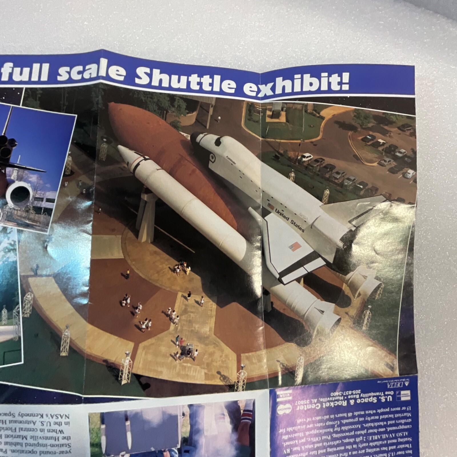 US SPACE & ROCKET CENTER 1991 PAPER INFORMATIONAL PAPER FOLD OUT PAPER EPHEMERA