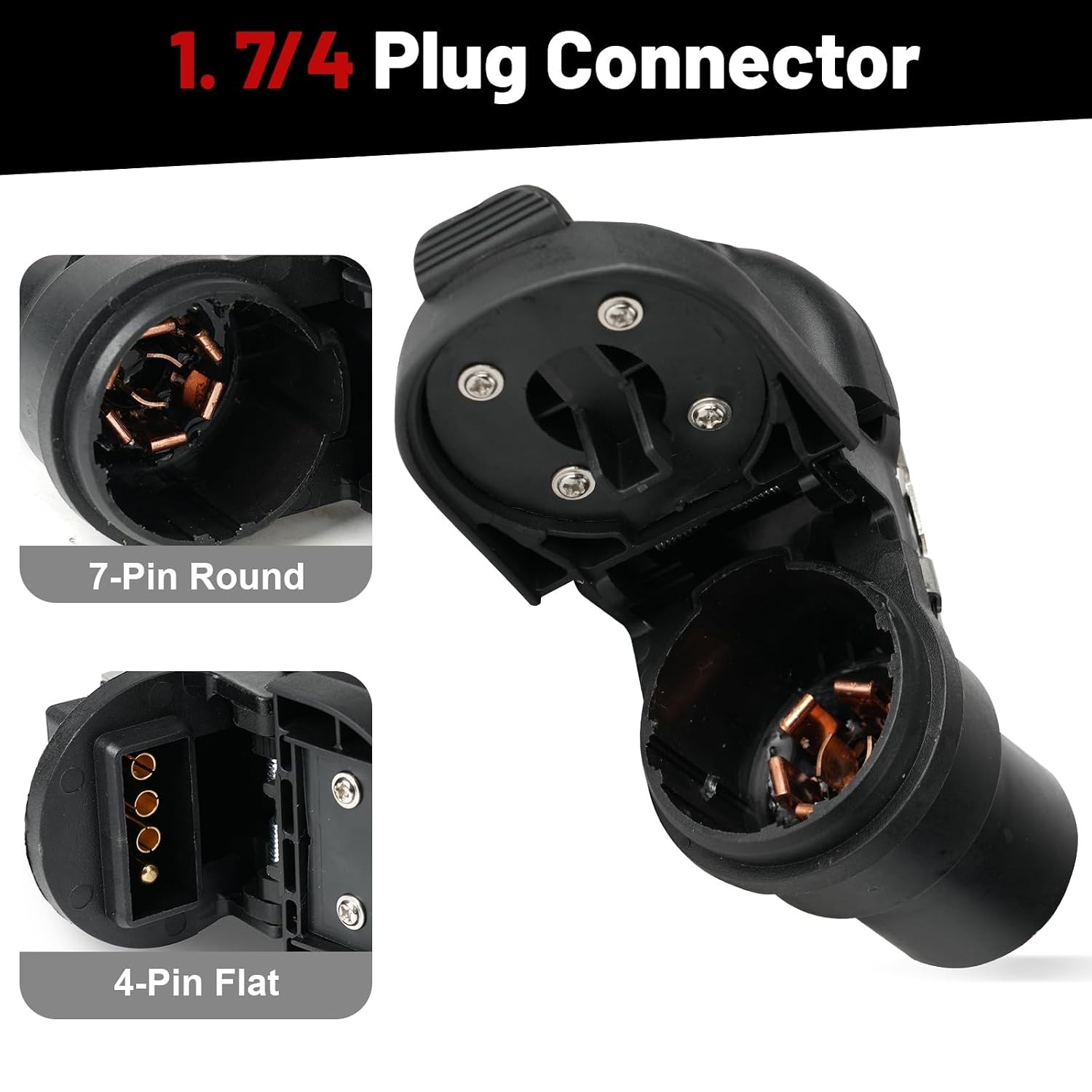Trailer Brake Harness 7-Pin Round 4-Pin Flat Connector 9U5Z-14489-MAA