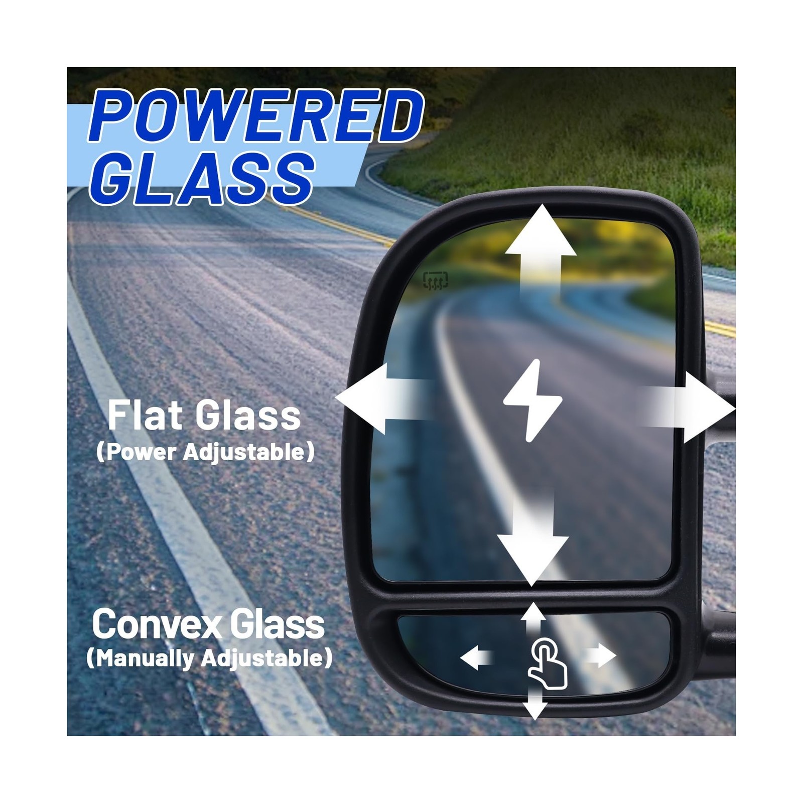 TNMT Power Heated Towing Mirrors Compatible with 1999-2007 Ford F250 F350 F45…