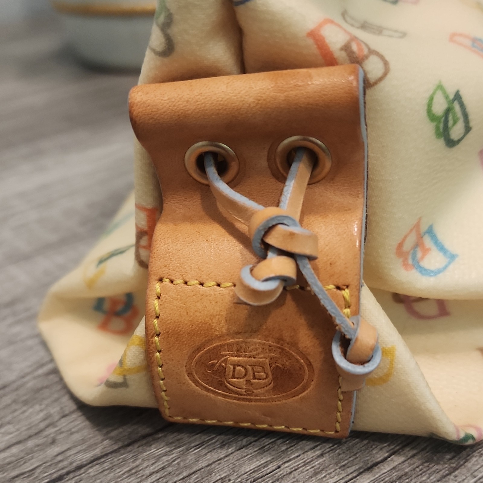 Dooney & Bourke Monogram Satchel Cream Multicolor Strap & matching coin wallet