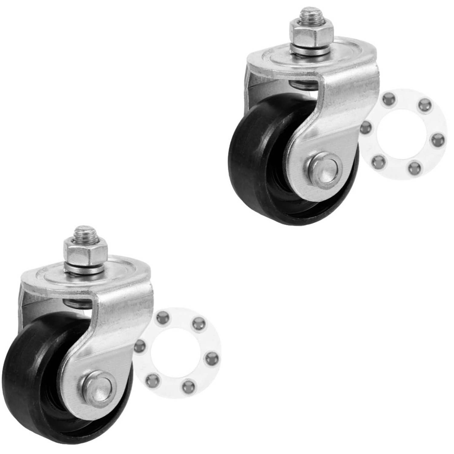 HOMSFOU 2Pcs Trailer Jack Front Wheels Swivel Replacement Heavy Duty Steel Ca…